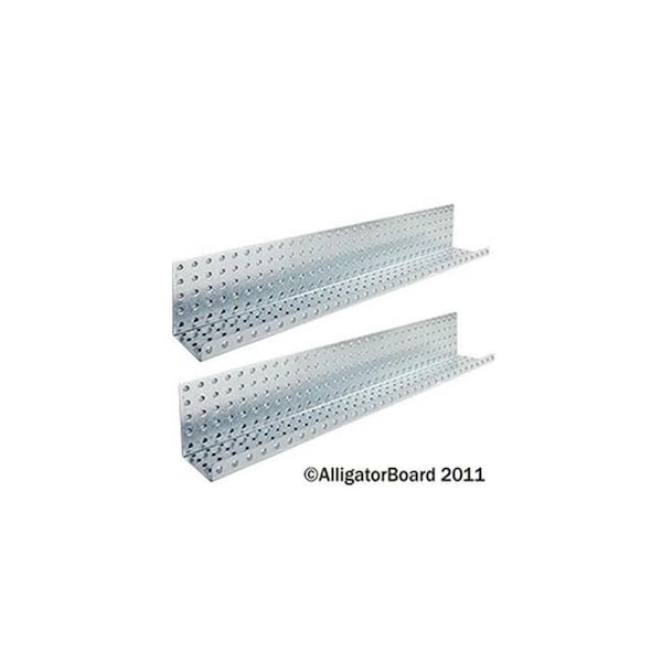 Alligatorboard Alligator Board ALGSHELF5x32GALV 5 in. L x 32 in. W Metal Pegboard Shelves - Pack of 2 ALGSHELF5x32GALV - main